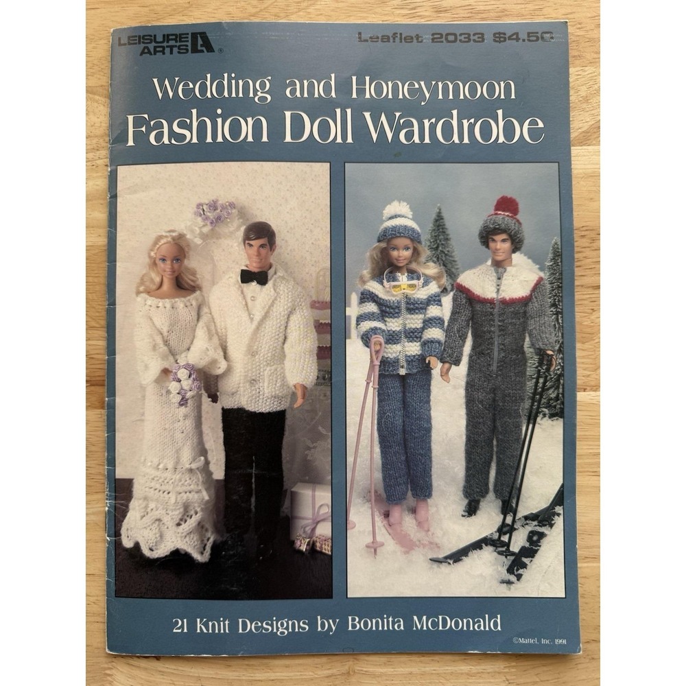 VTG Leisure Arts 2033 Wedding‎ and Honeymoon Fashion Doll Wardrobe Barbie & Ken